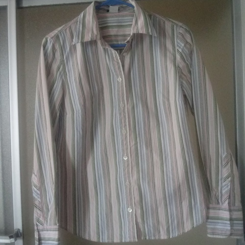 J. Crew Women's Pinstripe Button Down Dress Shirt